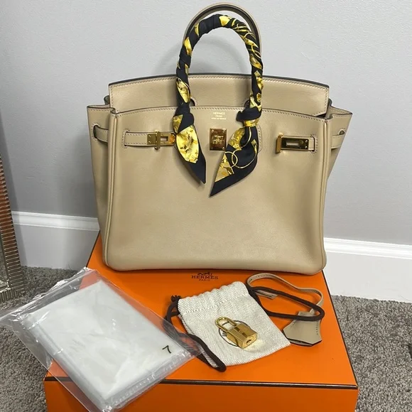 Hermes Swift Birkin 25 TRENCH C-stamp FULL set - Picture 15 of 17